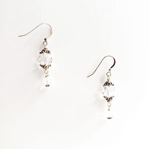 Swarovski & Silver Earrings & Ceramic Heart Tray